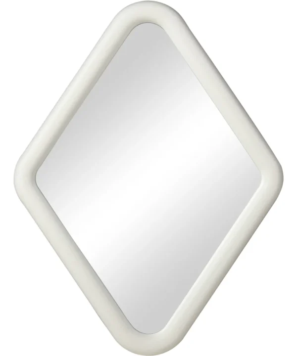 Diamond Wall Mirror – Whitewash Finish