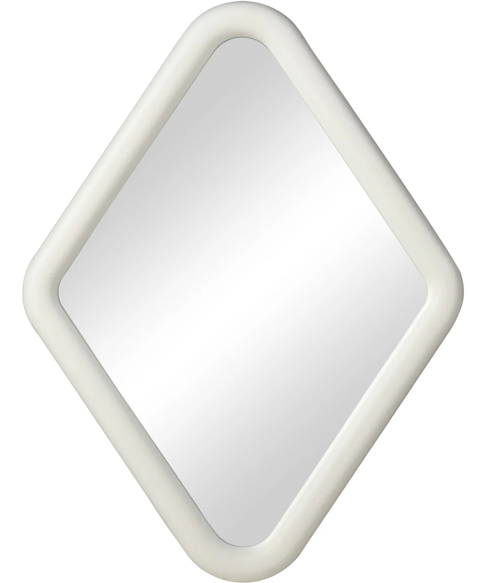 Diamond Wall Mirror – Whitewash Finish